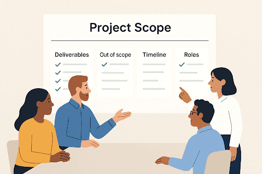 company reviewing what their scope is