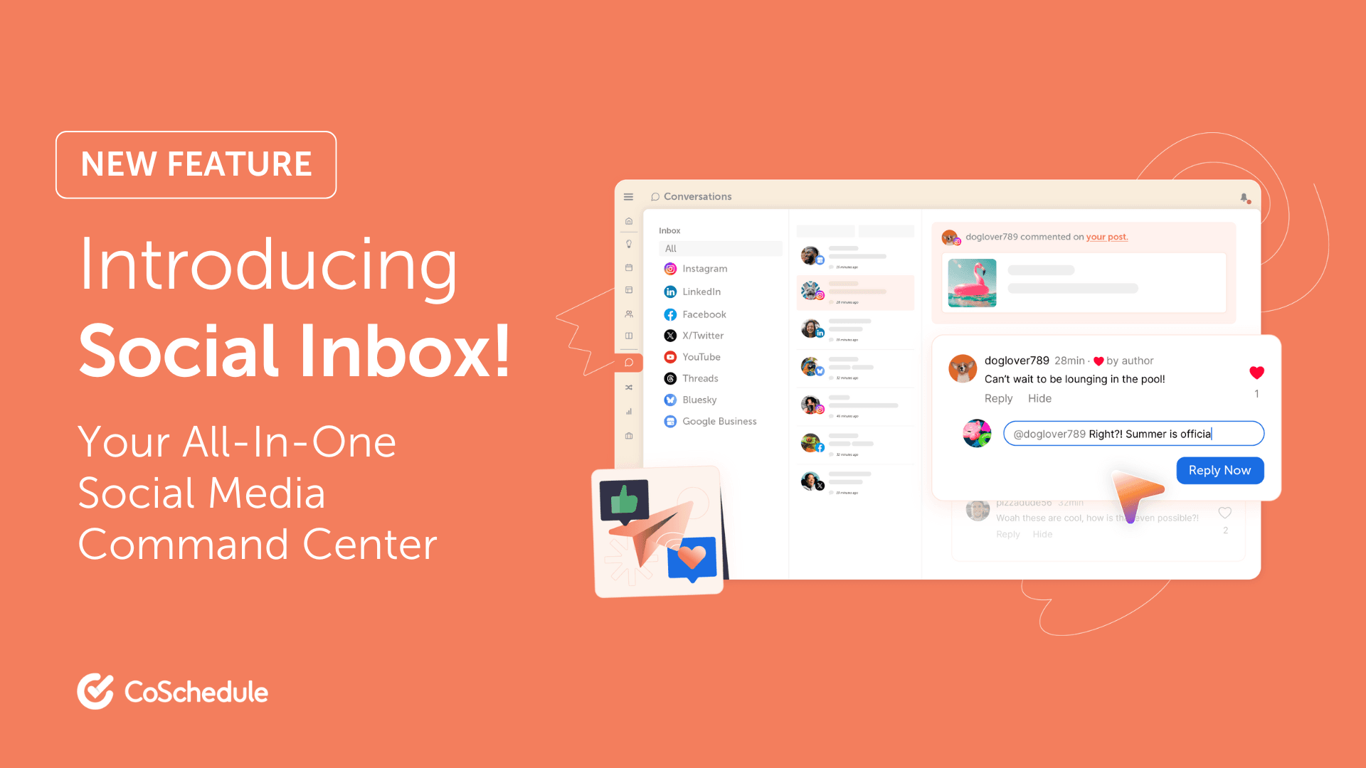 Overview of how social inbox lets you respond to comments, mentions, and DM's