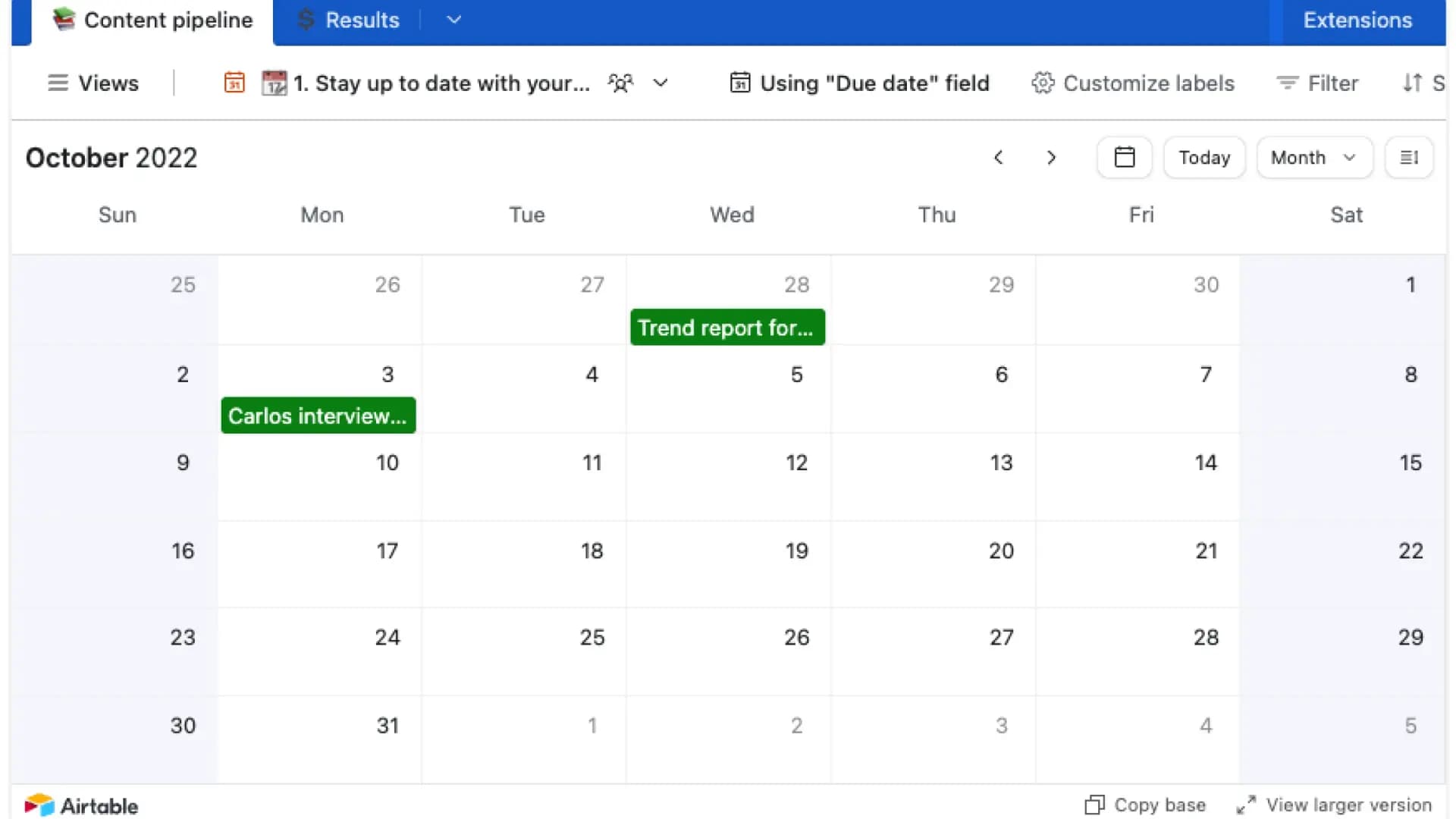 Airtable Marketing Calendar Software