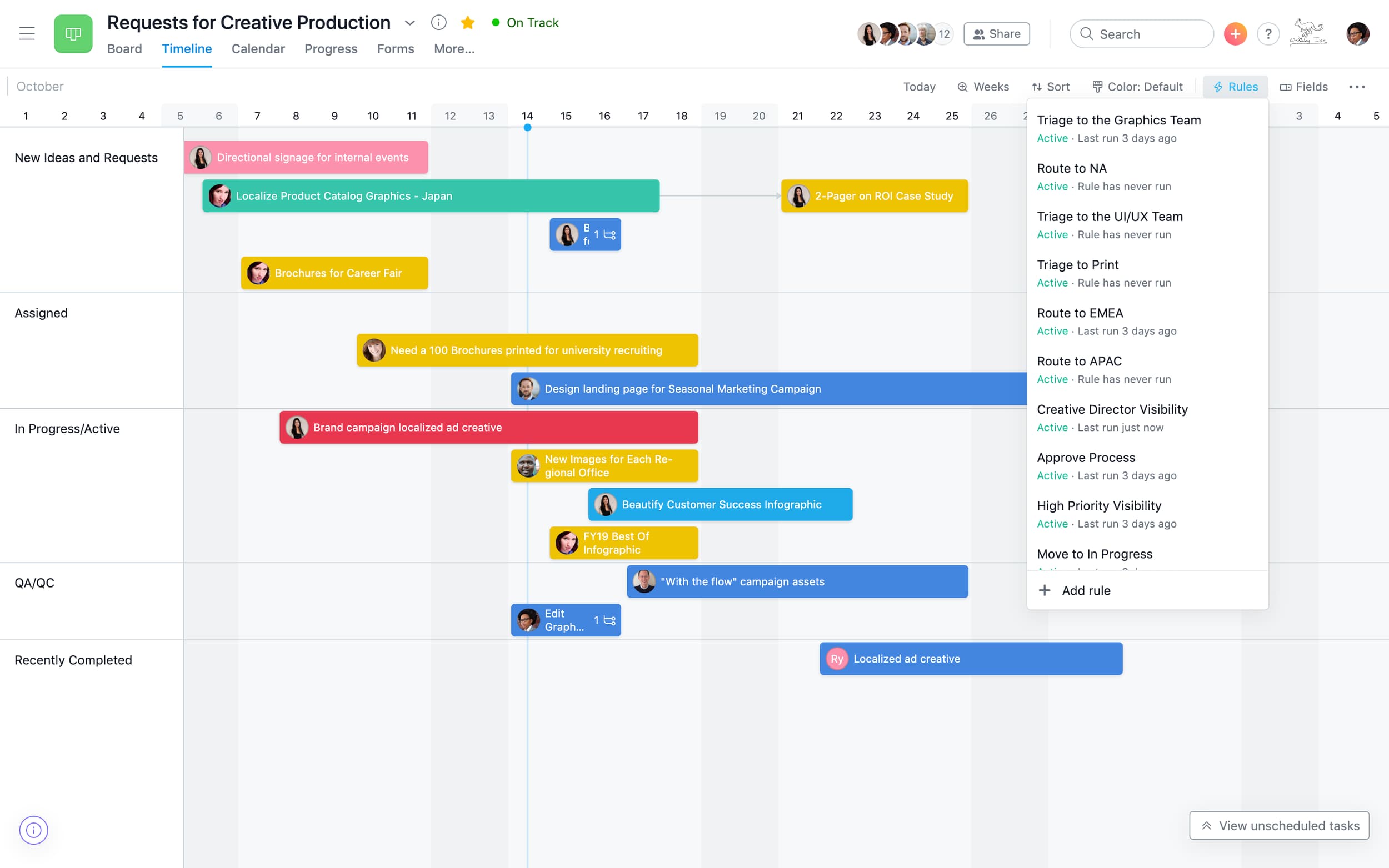 Asana Marketing Calendar Software