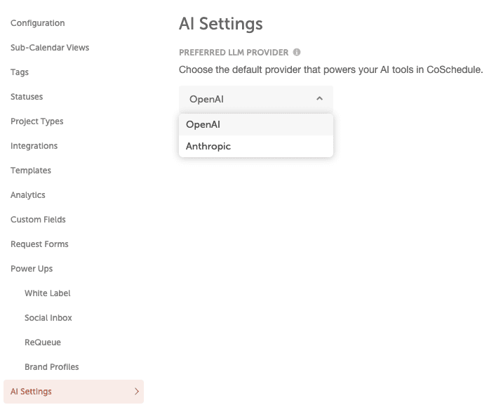 Select your preferred AI