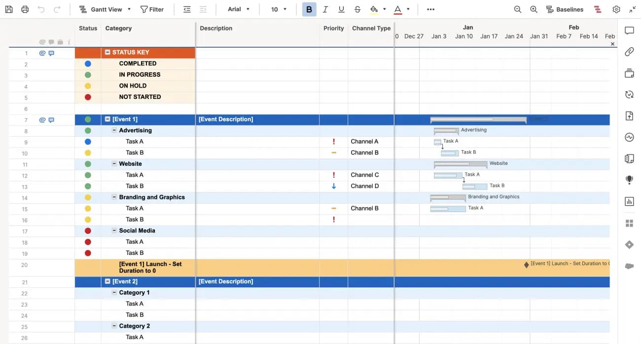 Smartsheet Marketing Calendar Software