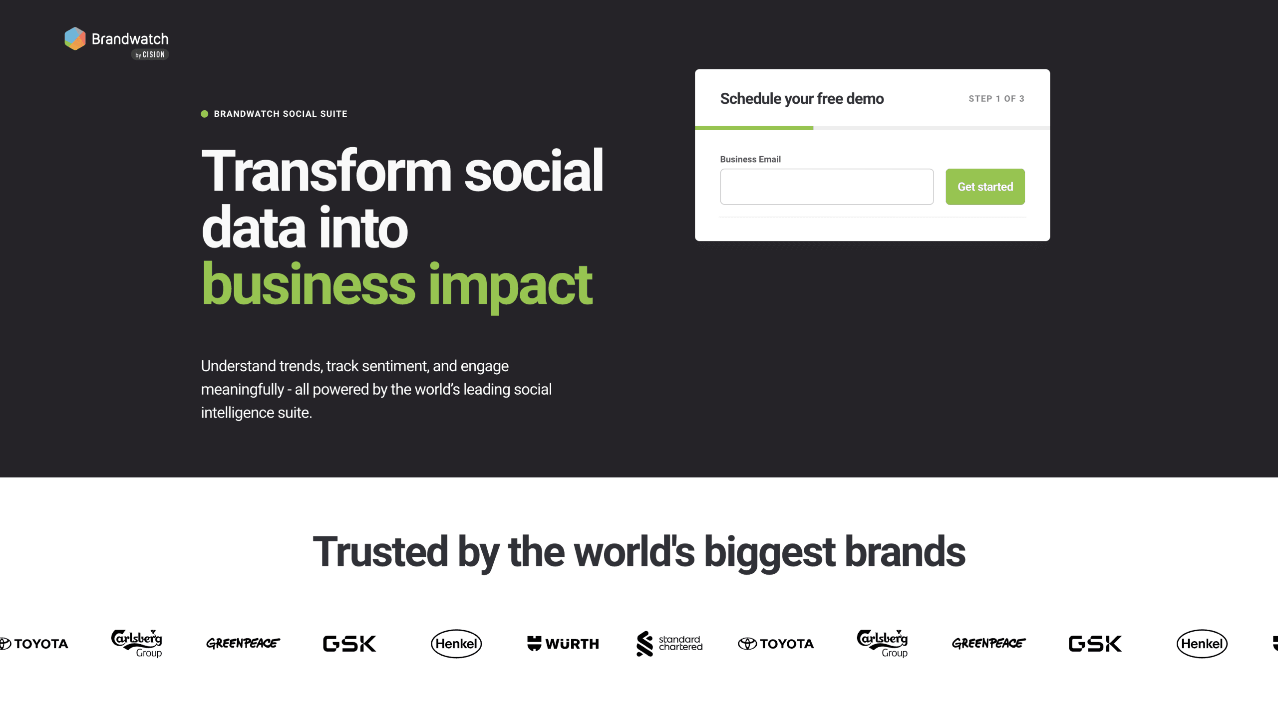 Picture of Brandwatch homepage.