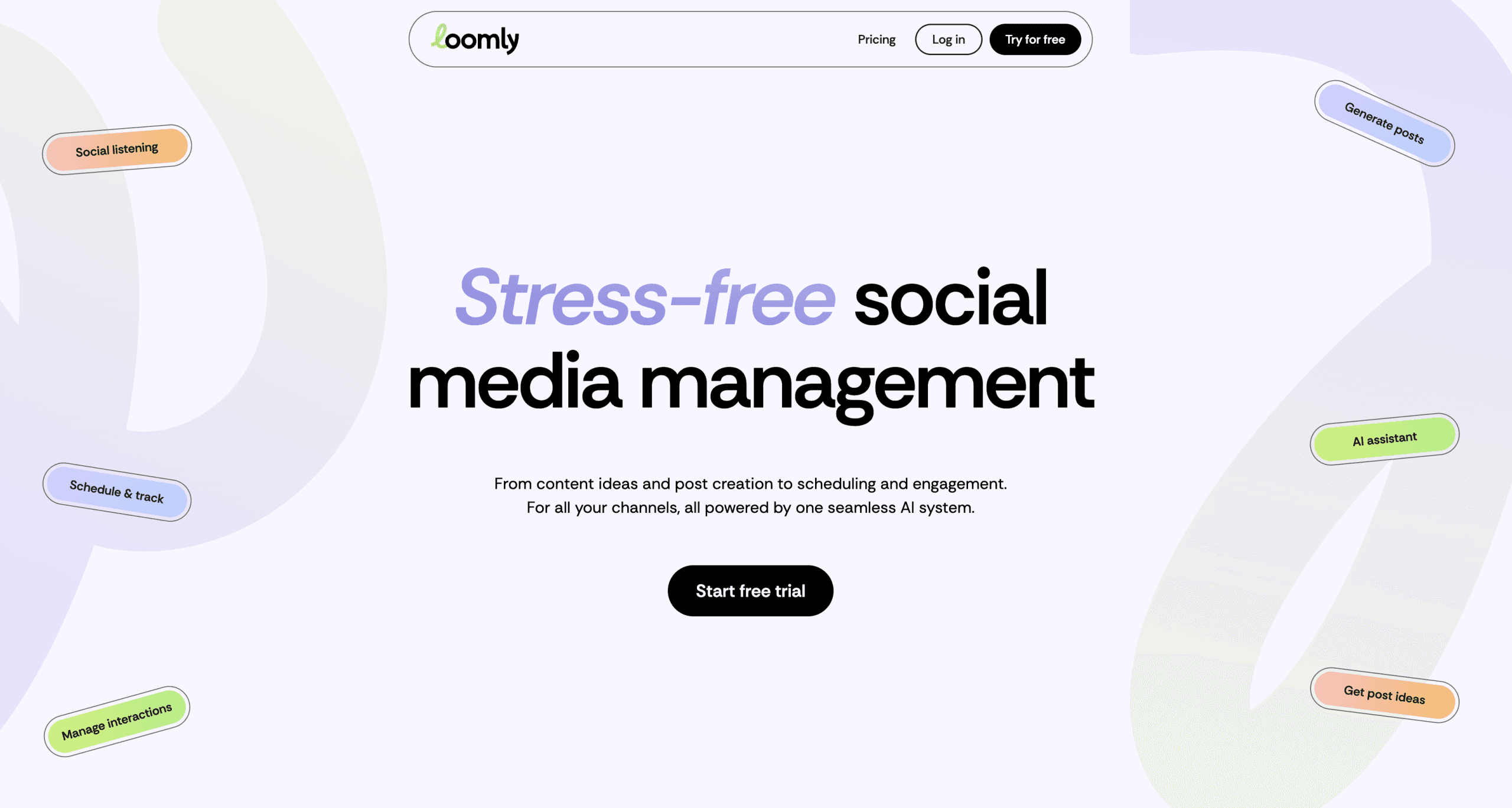 Picture of Loomly homepage.