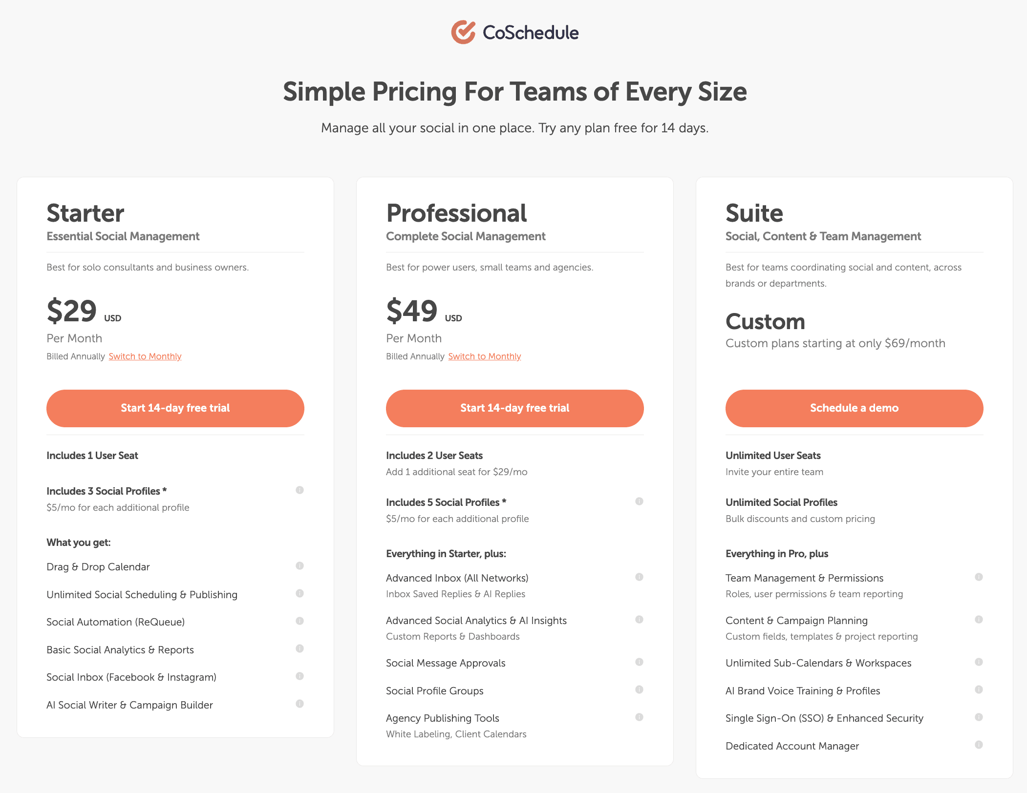 CoSchedule Pricing