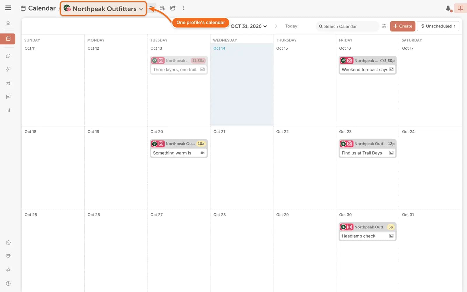 social profile calendars instagram calendar