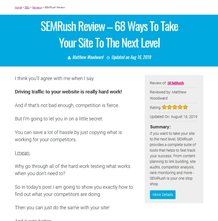 Matthew SEMRush Review