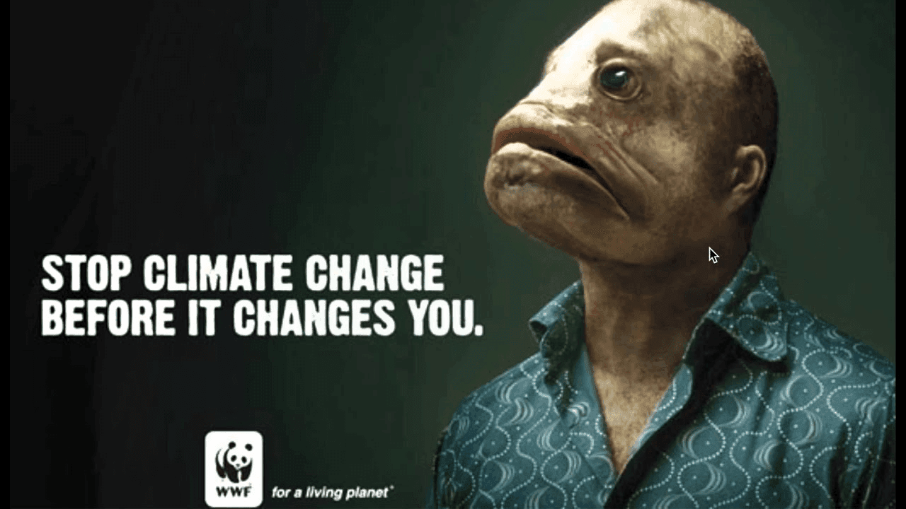 WWF ad encouraging readers to stop climate change