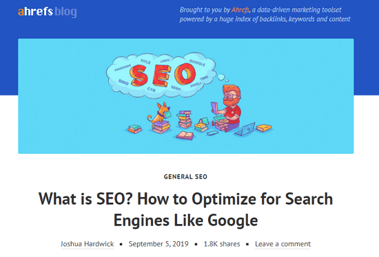 What is SEO? How to Optimize for Search Engines Like Google. article header screenshot