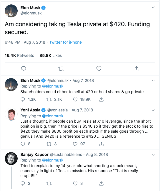 Elon Musk Twitter feed screenshot