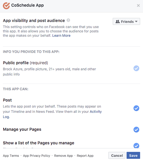 Managing Facebook App