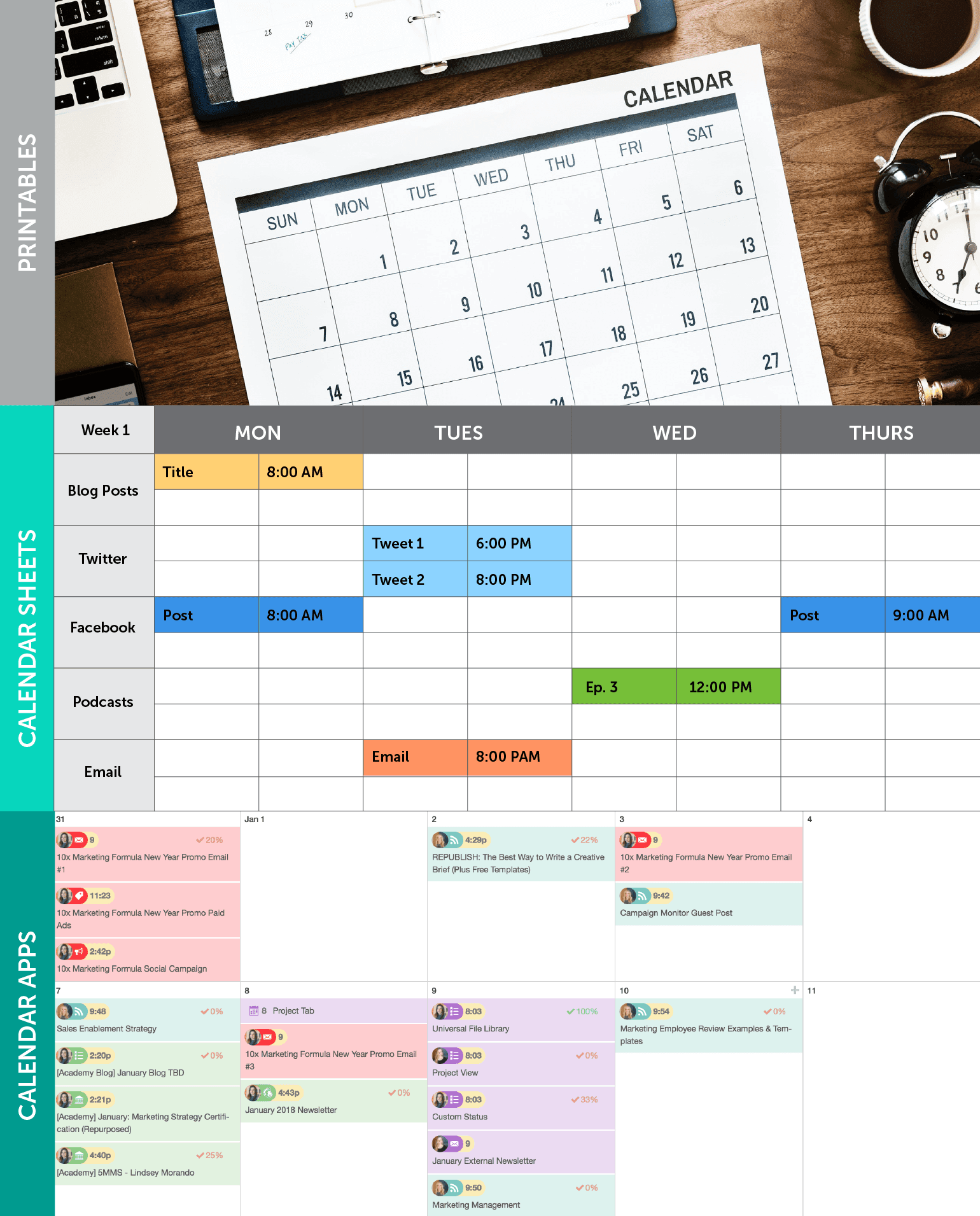 The Best 2019 Content Calendar Template Get Organized All Year