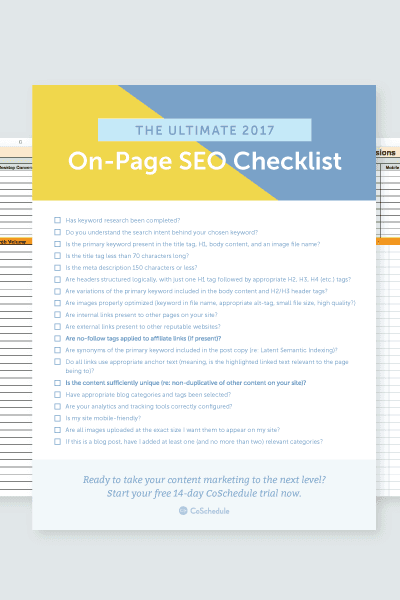 On-Page SEO Checklist and Template Bundle