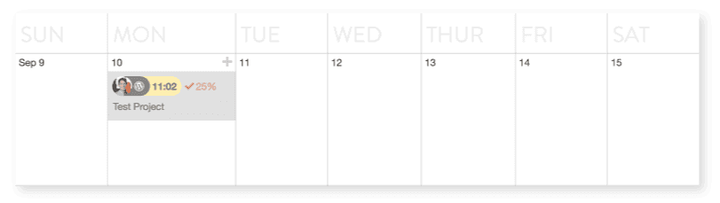 You can see the project progress in calendar view with CoSchedule 