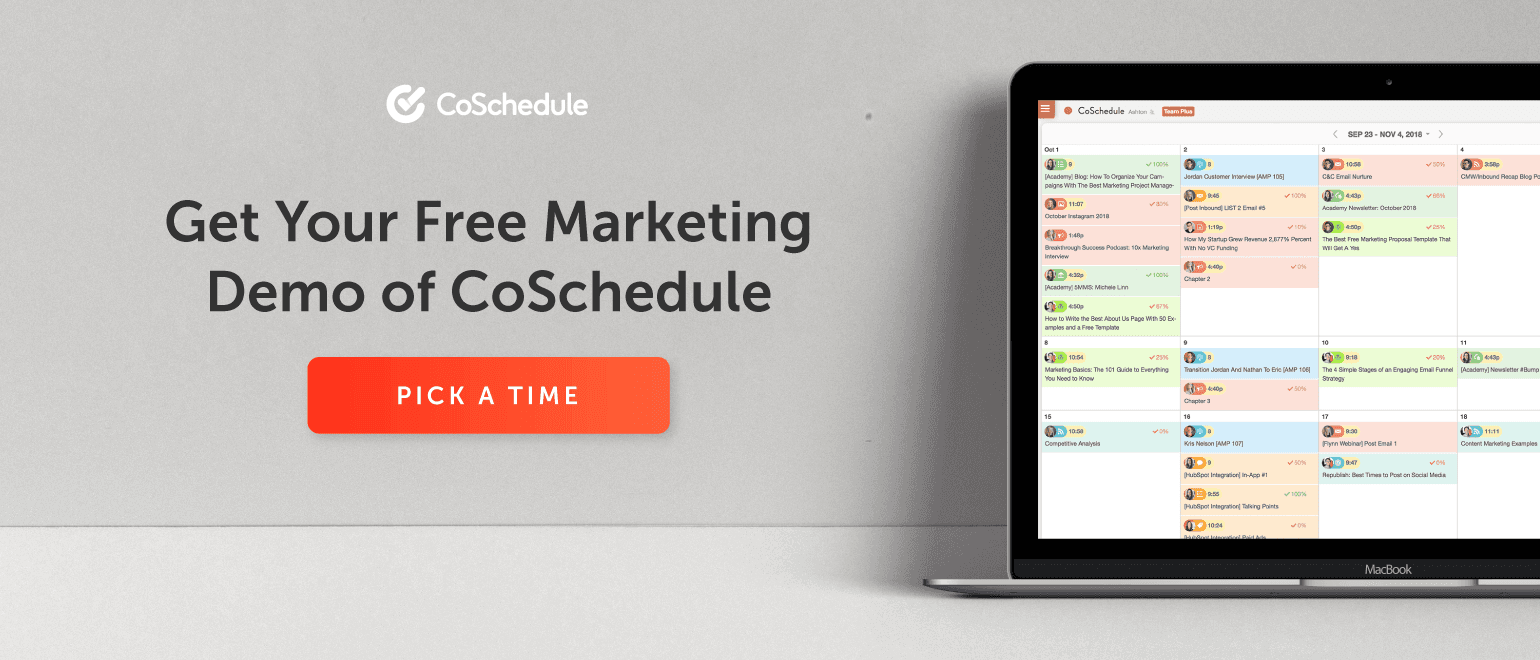 Get Your Free Marketing Demo of CoSchedule