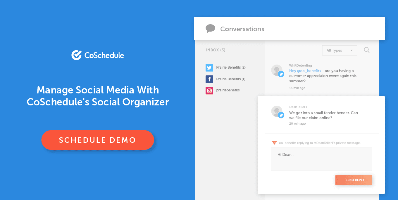 Coschedule social media organizer