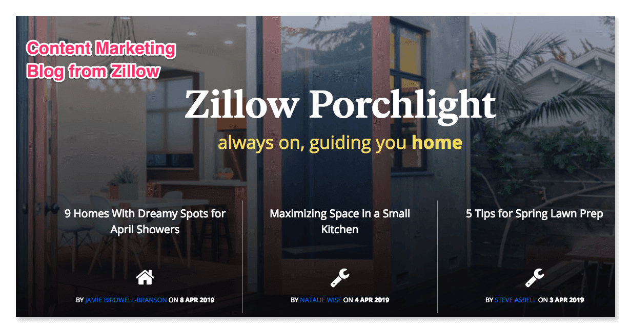 Content marketing blog from Zillow