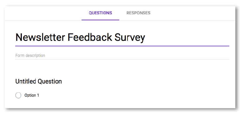 Newsletter survey title