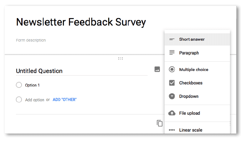 adding short answer questions to your google form