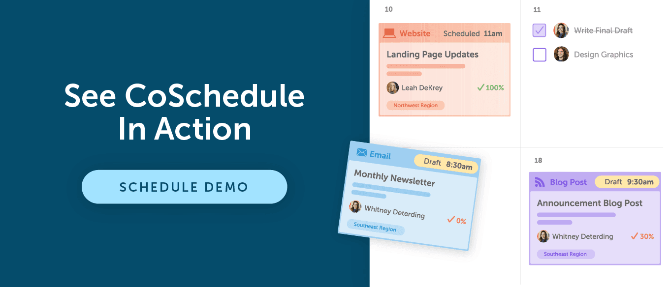 Inizia con una demo di CoSchedule