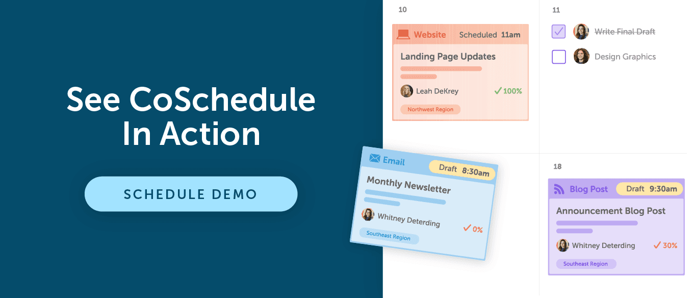 Get started with a demo of CoSchedule