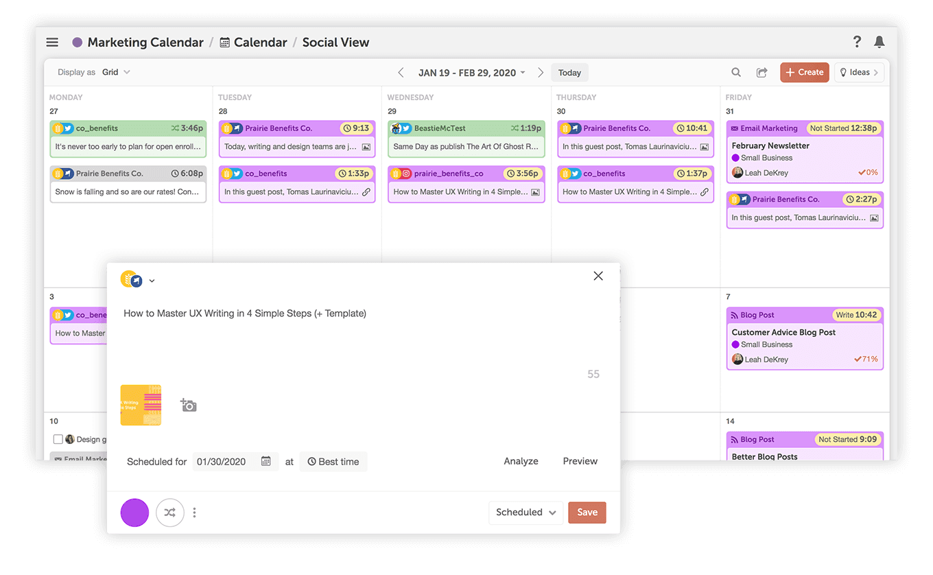 CoSchedule-software voor het plannen van sociale media