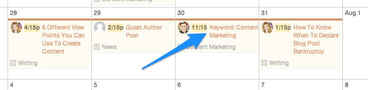 Content Marketing SEO Content Calendar