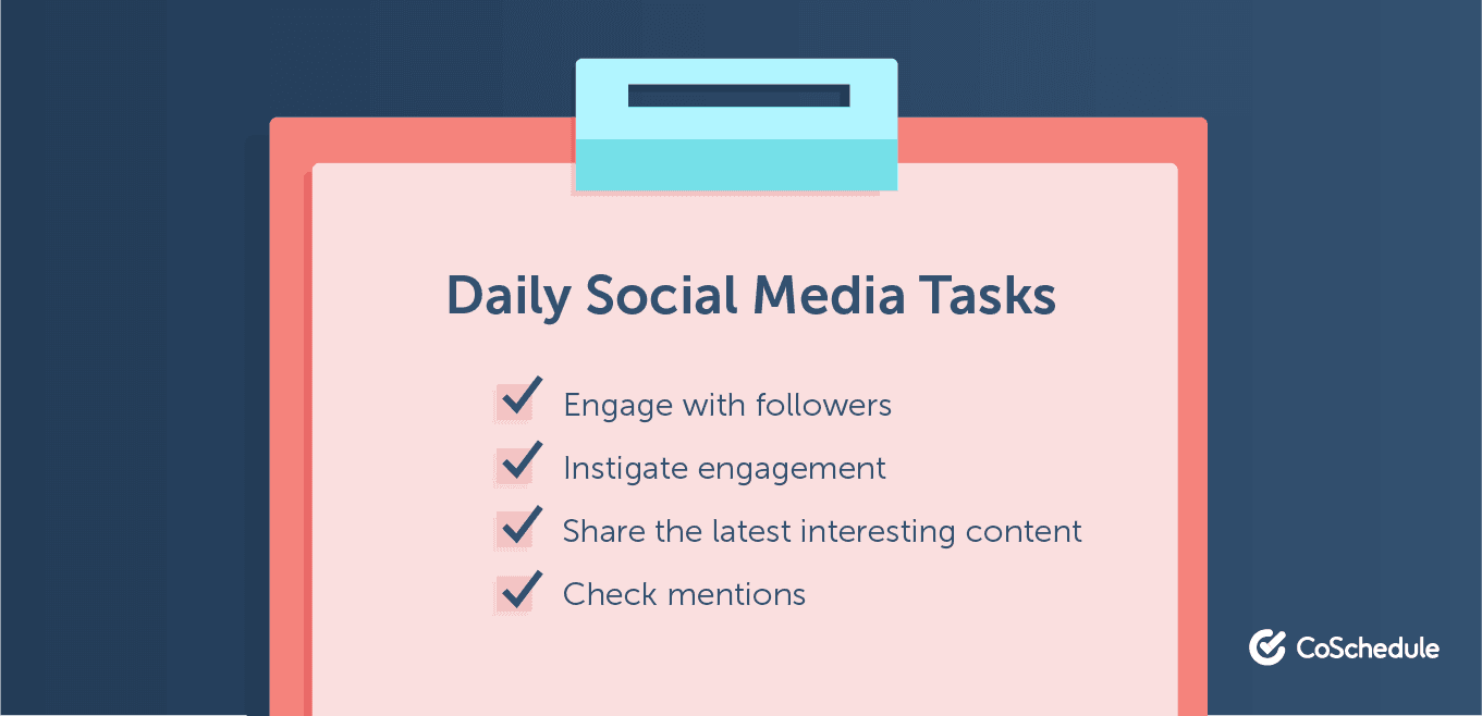 Daily social media tasks