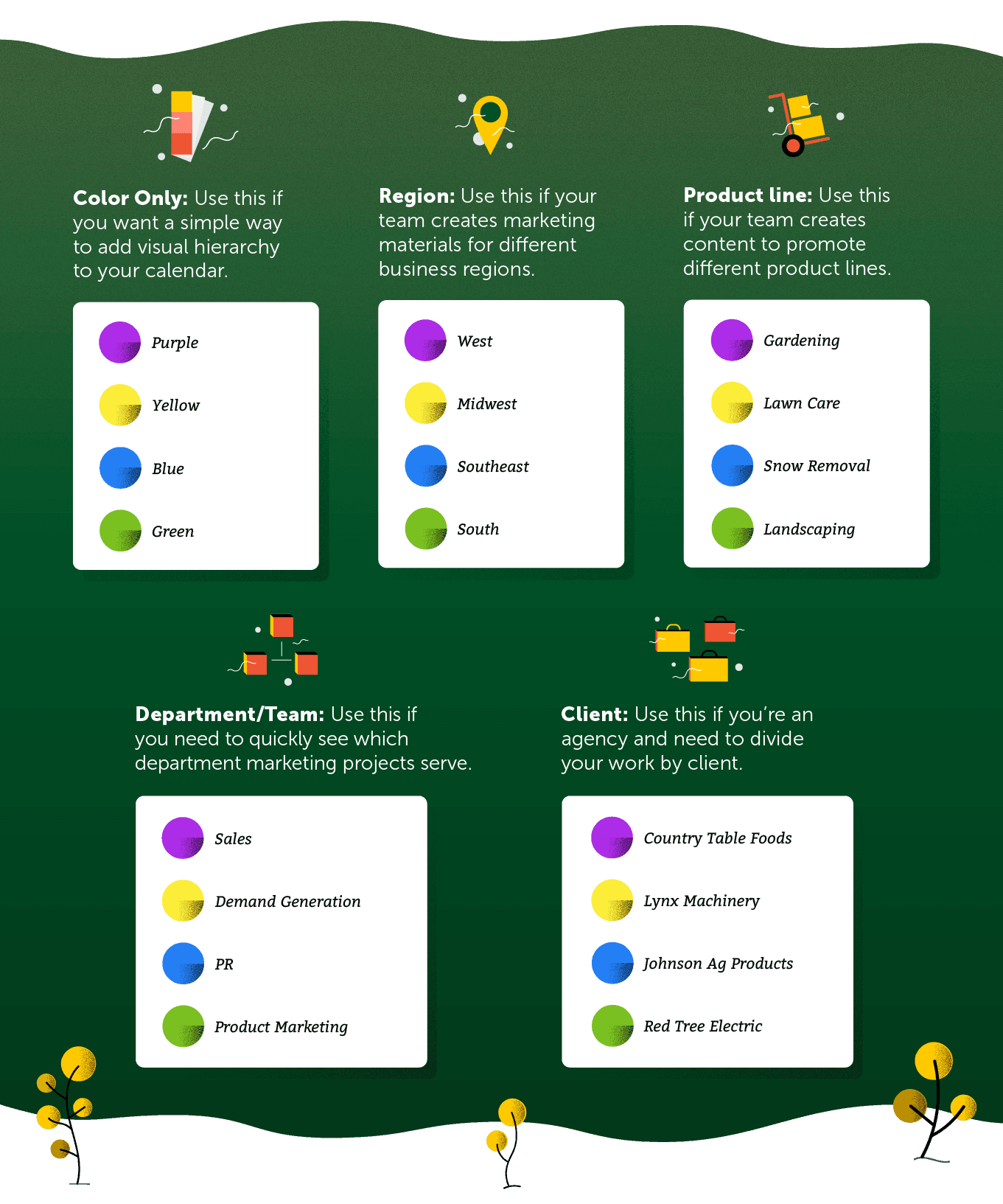 color label organization examples