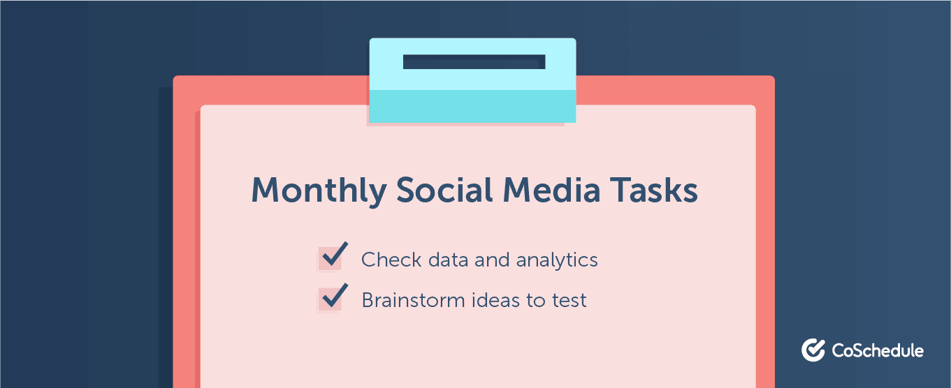 Monthly social media tasks