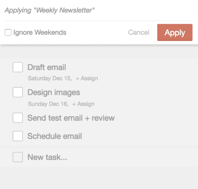 Newsletter task template
