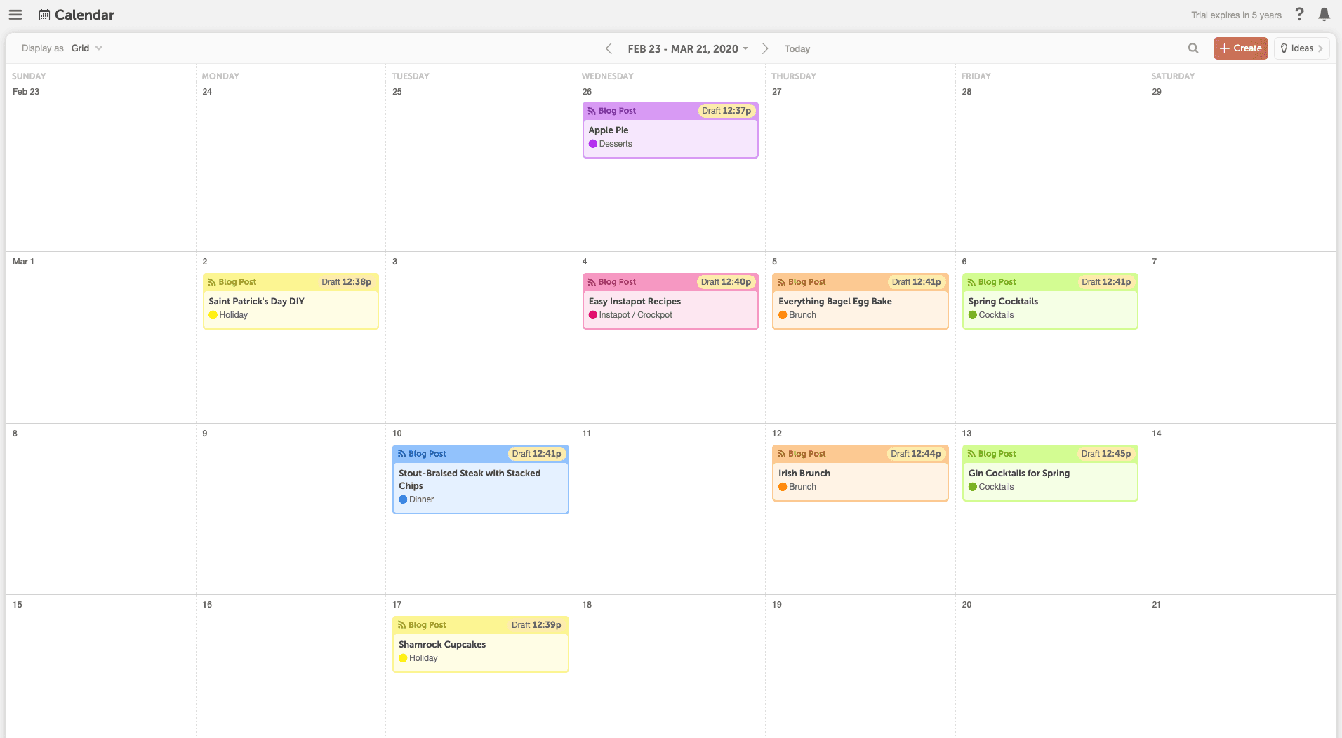 Calendar With Topic Themes