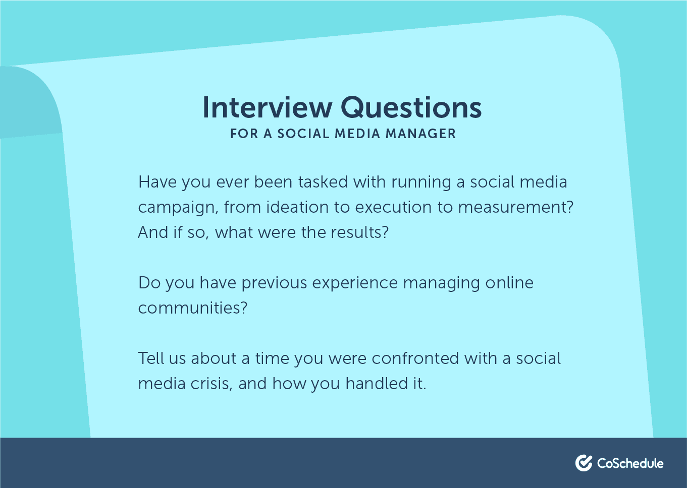 Interview questions for a social media manager position