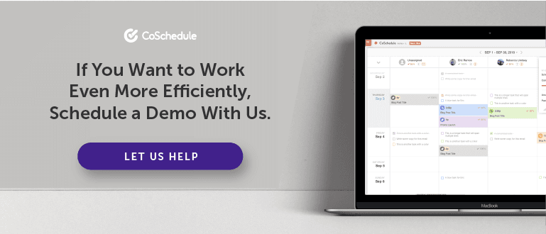 Call to action to schedule a demo with CoSchedule