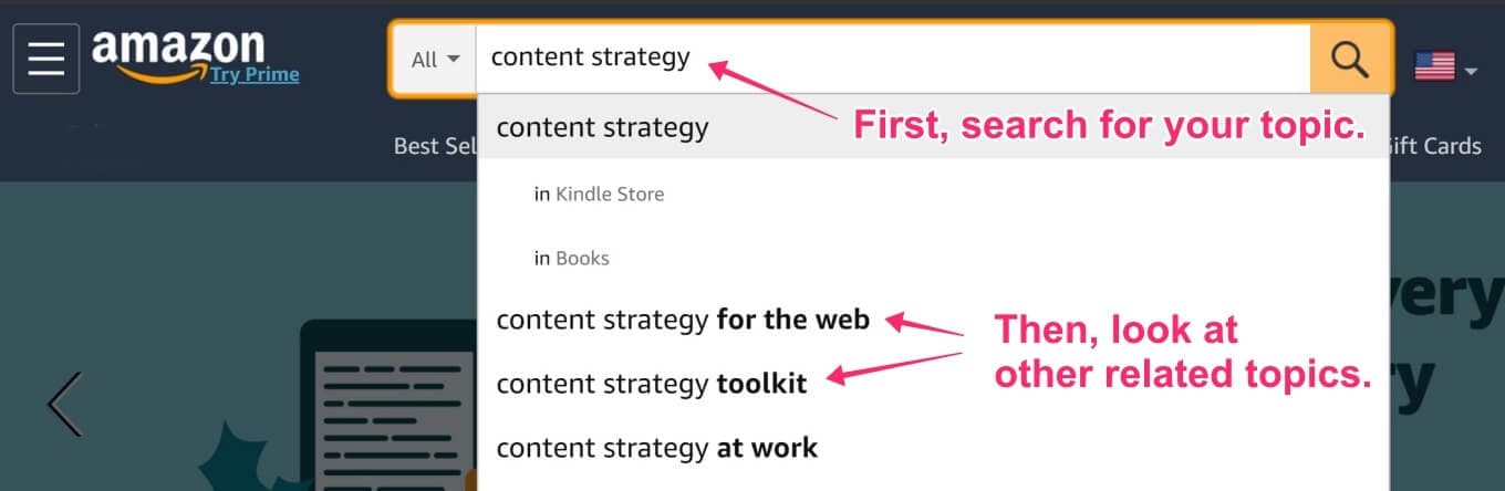 Search Topic in Amazon