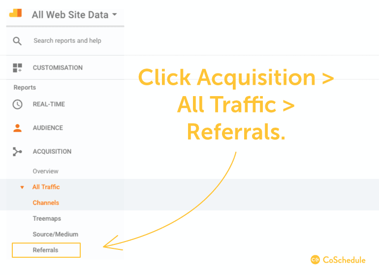 Acquisition > All Traffic > Referrals