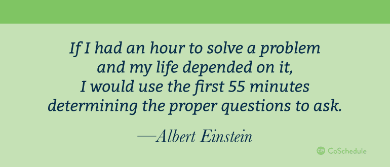 Quote from Albert Einstein on time spent solving problems
