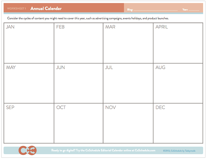 Free Editorial Calendar Template