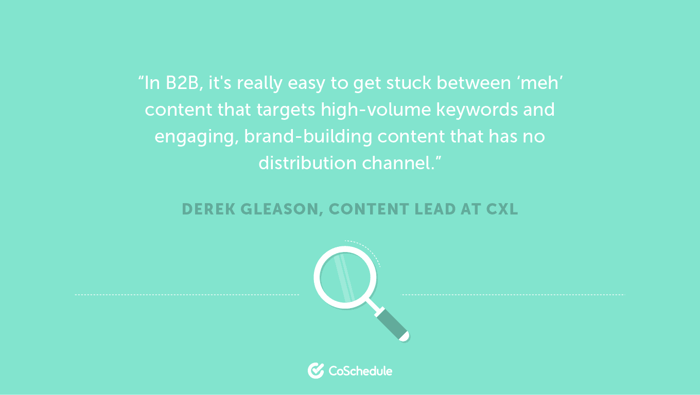 Quote about B2B content marketing
