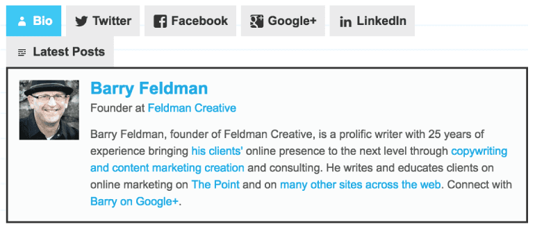 Barry Feldman Author Box Screenshot