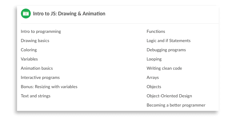 Khan Academy computer programming lessons.