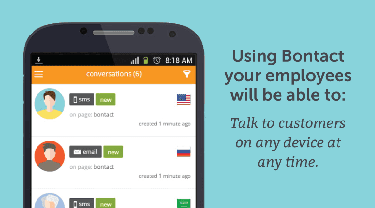 Using Bontact your employees will be able to talk to customers on any device at any time.