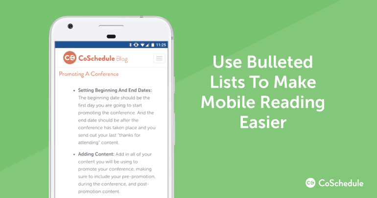Use Bulleted Lists to Make Mobile Reading Easier