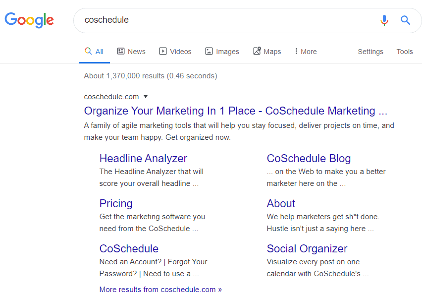 CoSchedule Title Tag Google Search
