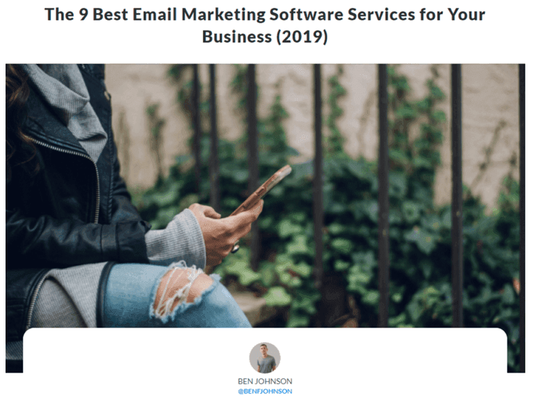 Article on The 9 Best Email Marketing Software Services for Your Business (2019) screenshot
