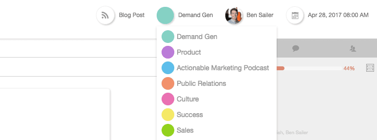 Custom color labels inside CoSchedule