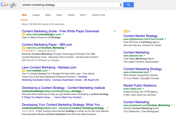 planning your content marketing promotion strategy with a Google search