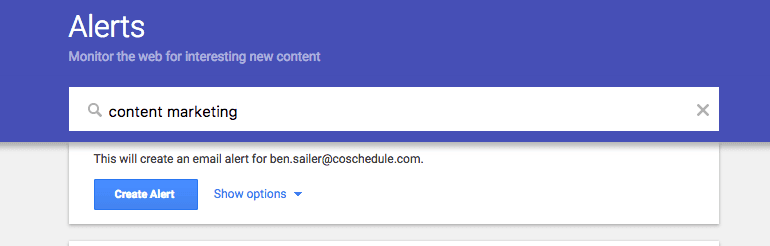 Create Google Alert
