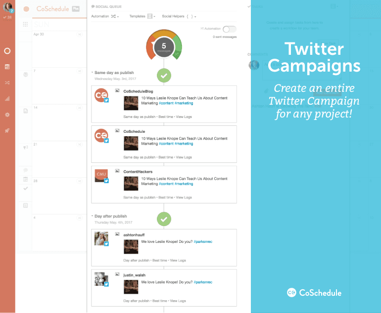 Create Twitter Campaigns In CoSchedule