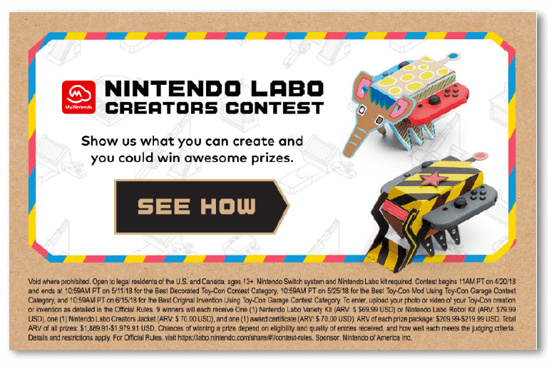 Creative email CTA from Nintendo promoting a contest